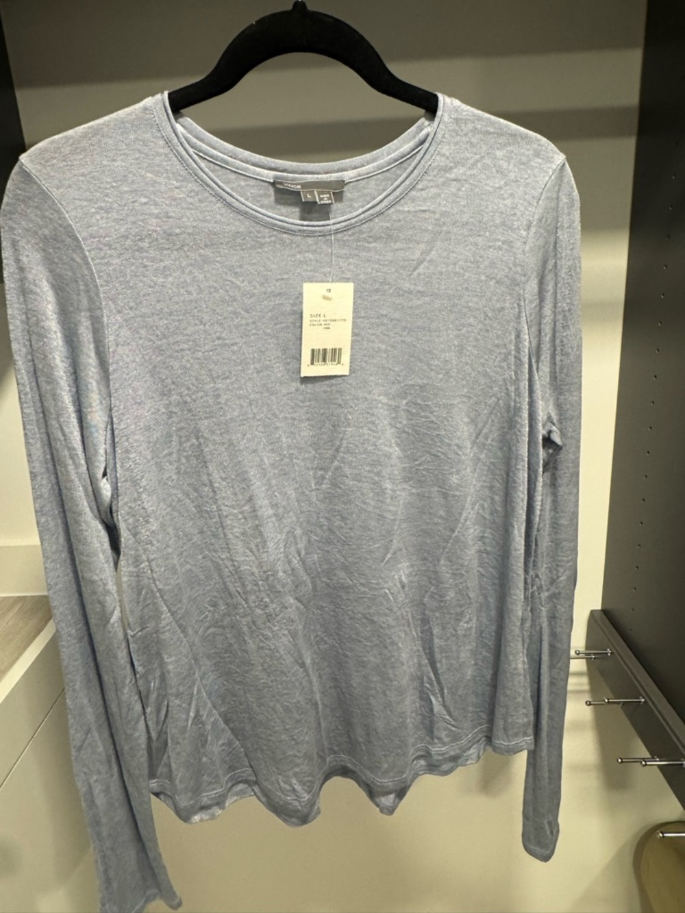 Vince Heathered Slate Blue Crewneck Shirt